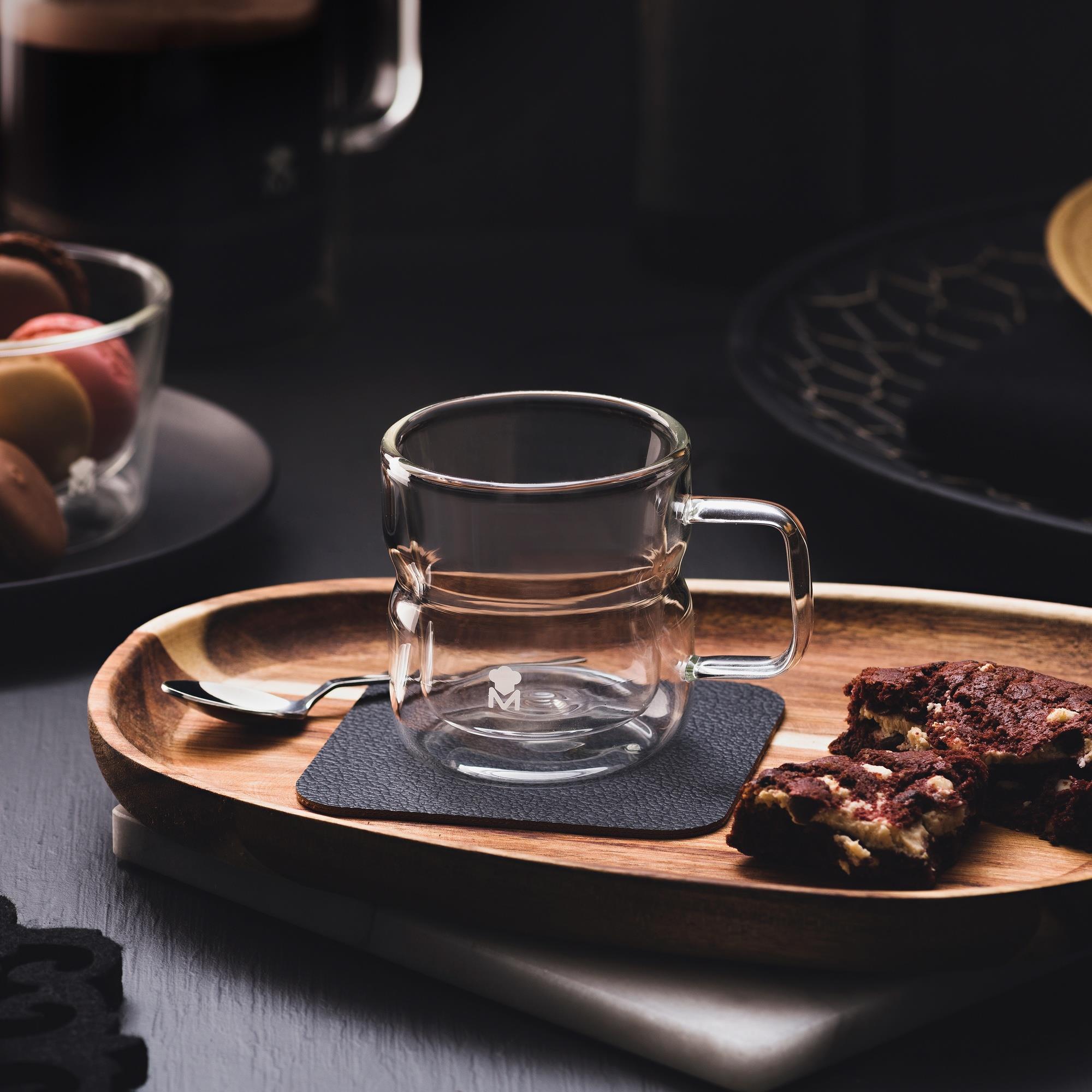 Set de 4 vasos 50ml mixology de doble pared en borosilicato masterpro
