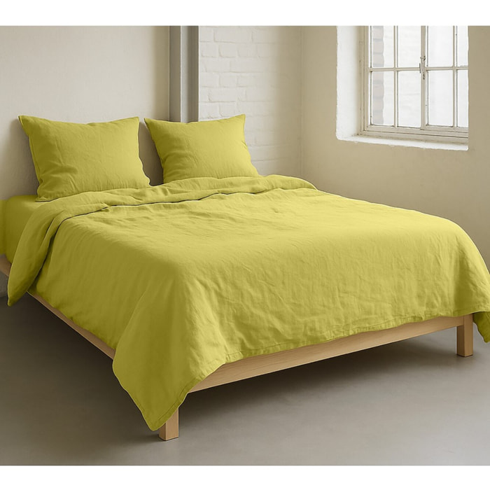 Drap Plat 240x300cm 100%lin LavÉ 160g Poire