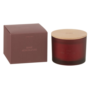 J-Line bougie parfumée Accords Essentiels - Rose Seduisante - verre - rouge - 28H