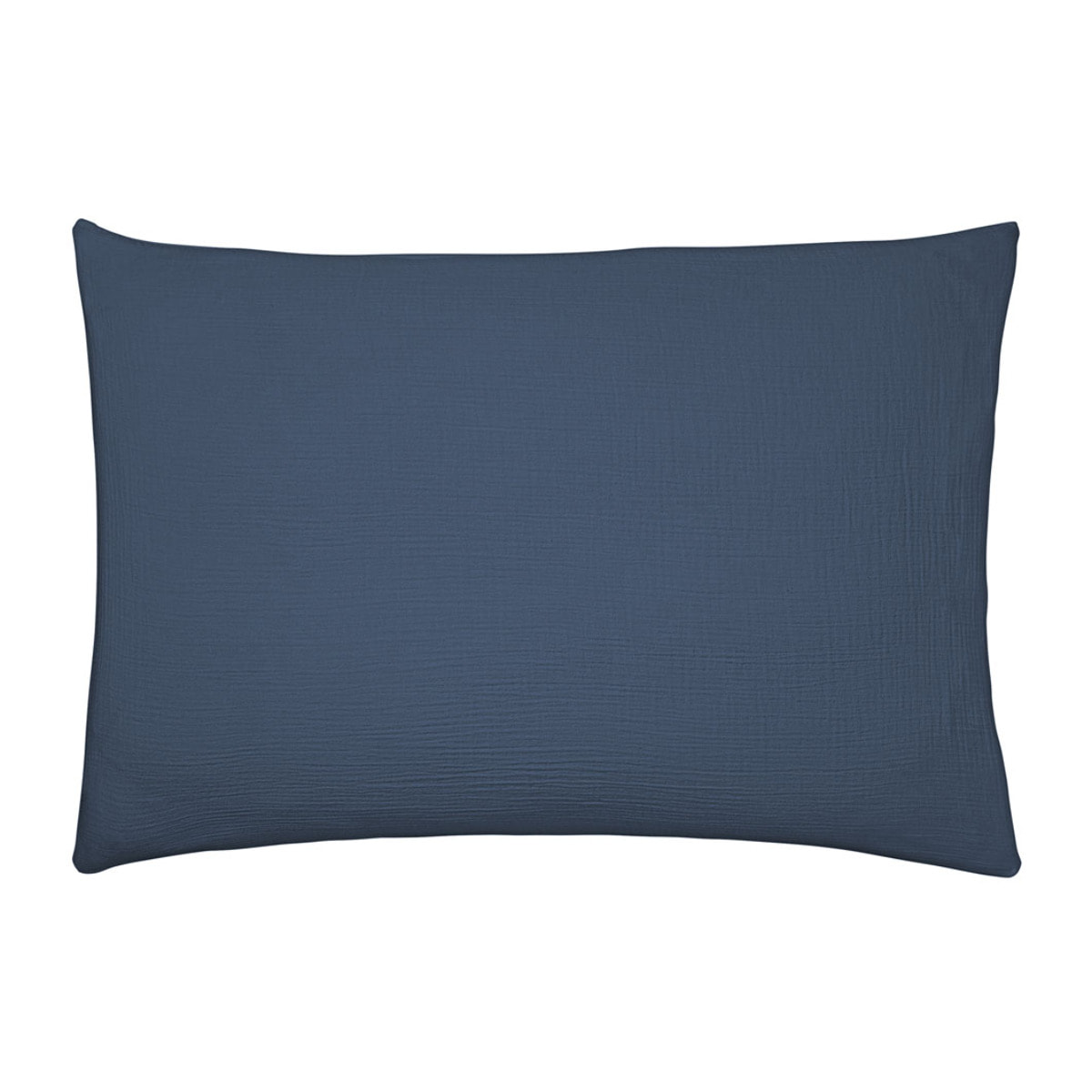 Taie d'oreiller unie en gaze de coton, TENDRESSE, Bleu de Chine