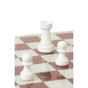 J-Line décoration plateau jeu d’échecs - polyrésine - blanc/rouge