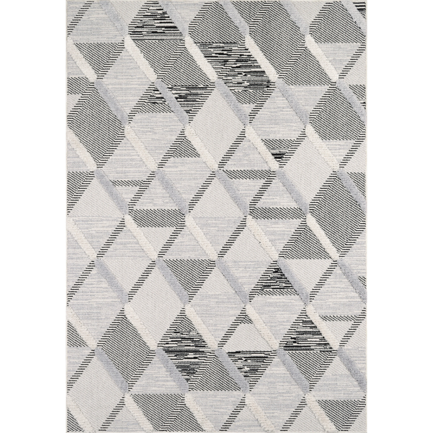 Nala - tapis moderne motif losange, anthracite