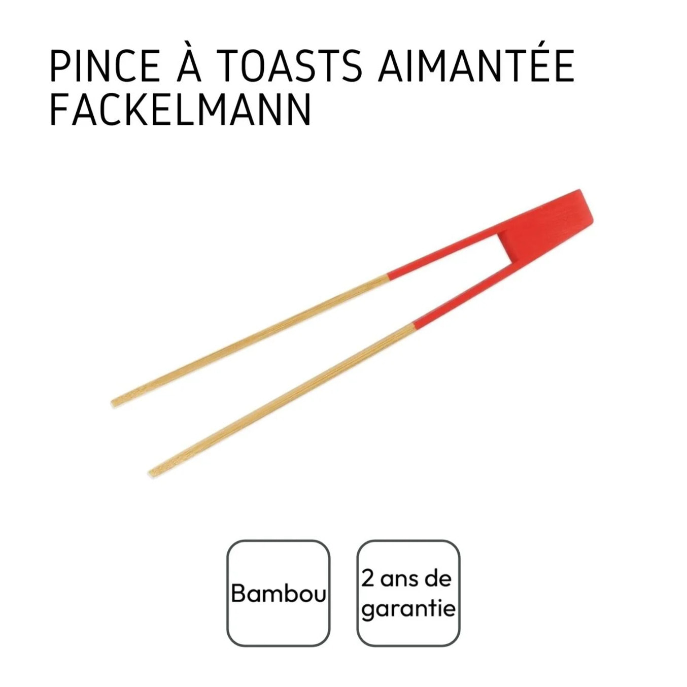 Set de 2 ustensiles de cuisine pince cuisine en bois Fackelmann Boisselerie