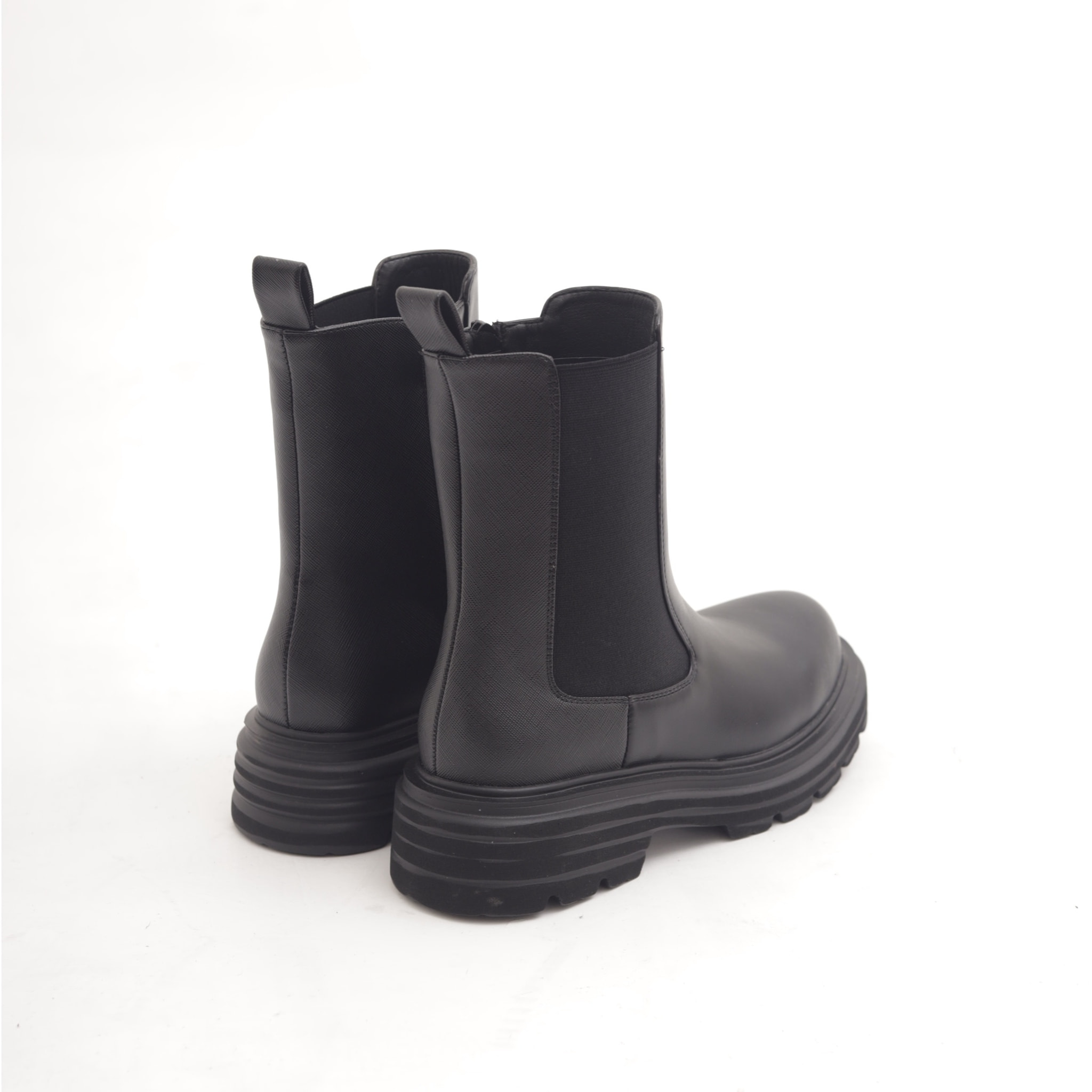 STIVALETTO ELASTICO E ZIP NERO