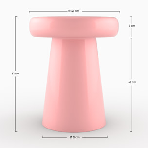 Table d'appoint ronde en métal rose D40 cm - Anouk