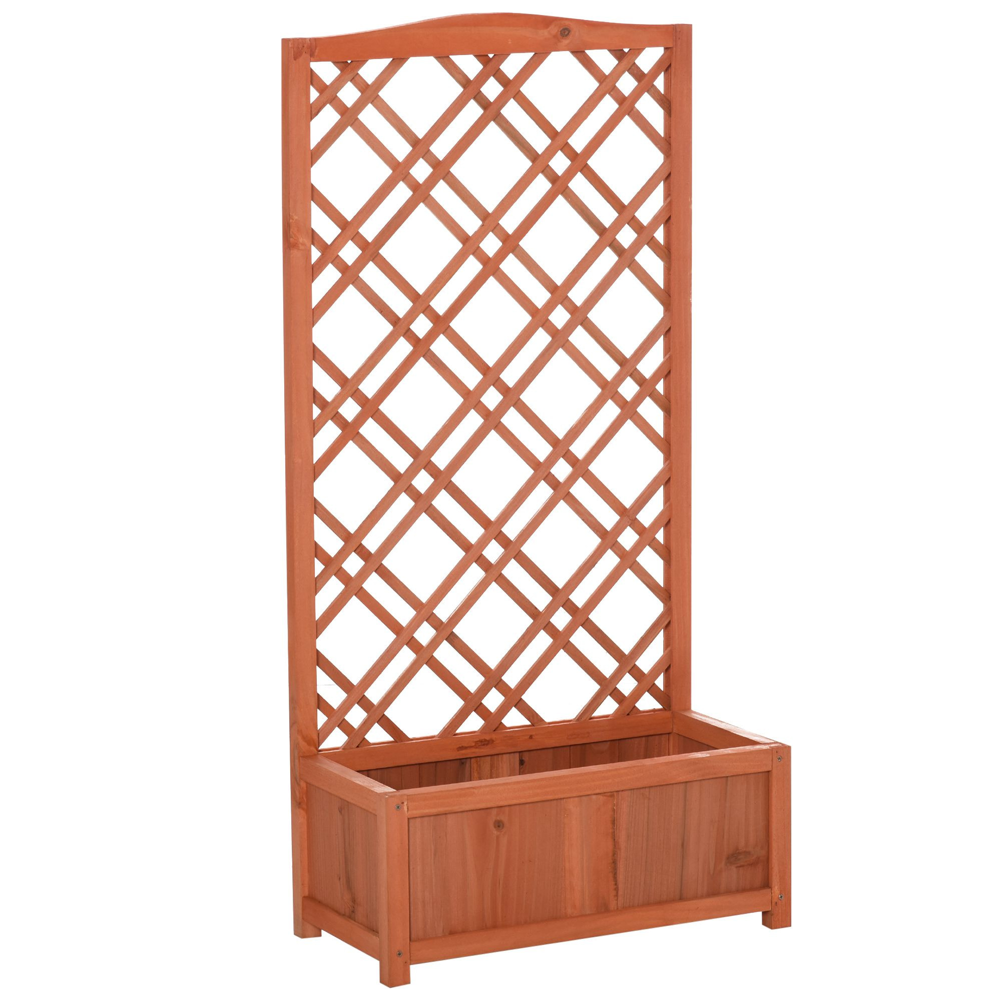 Jardinière avec treillis - bac à fleurs - jardinière sur pied - dim. 60L x 30l x 122H cm bois sapin pré-huilé