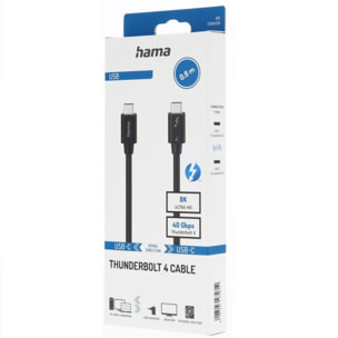 Câble USB-C HAMA Thunderbolt 4 0.80M 40GBit/s