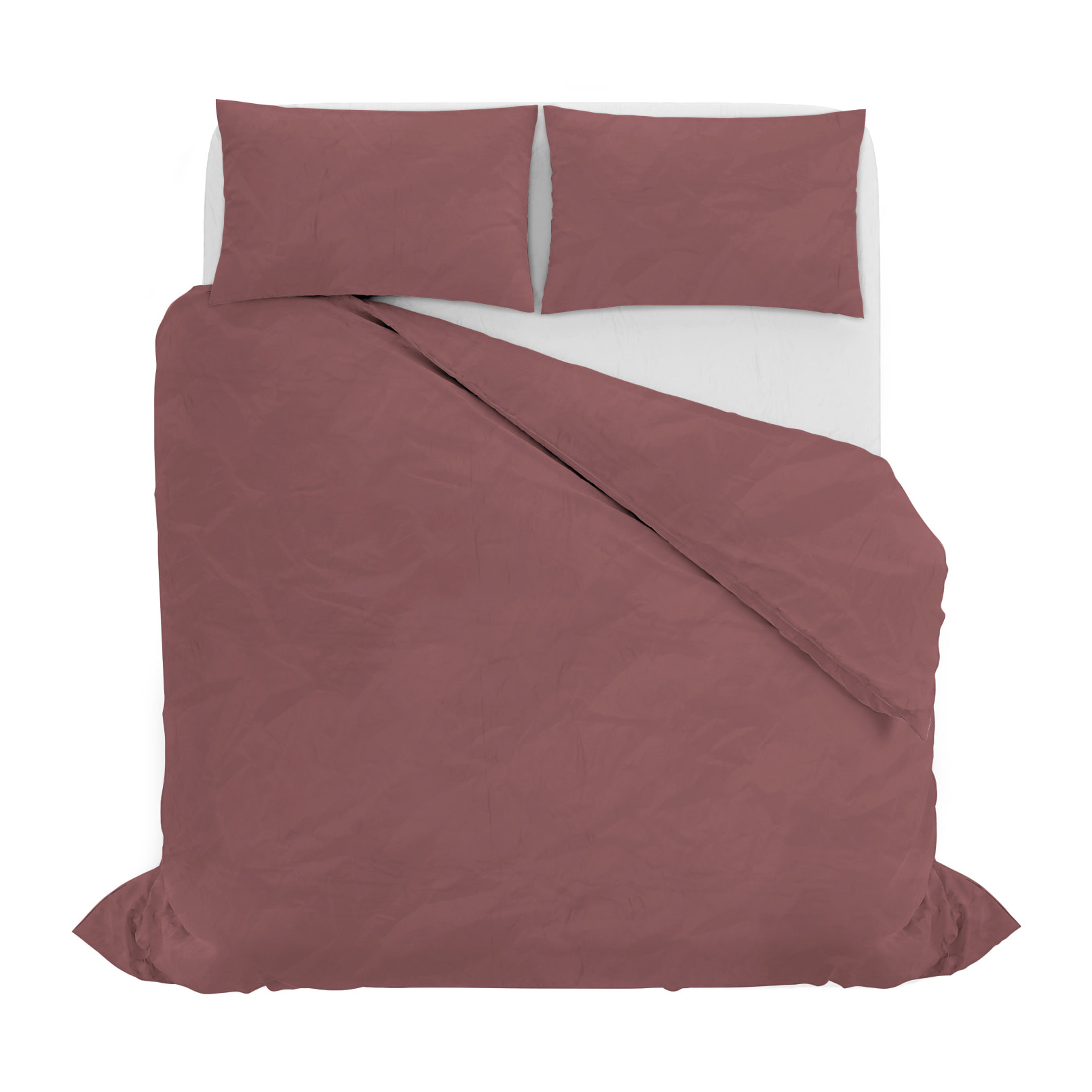 PARURE COPRIPIUMINO WATER WASHED, 100% Microfibra, No Stiro - ROSSO CORALLO