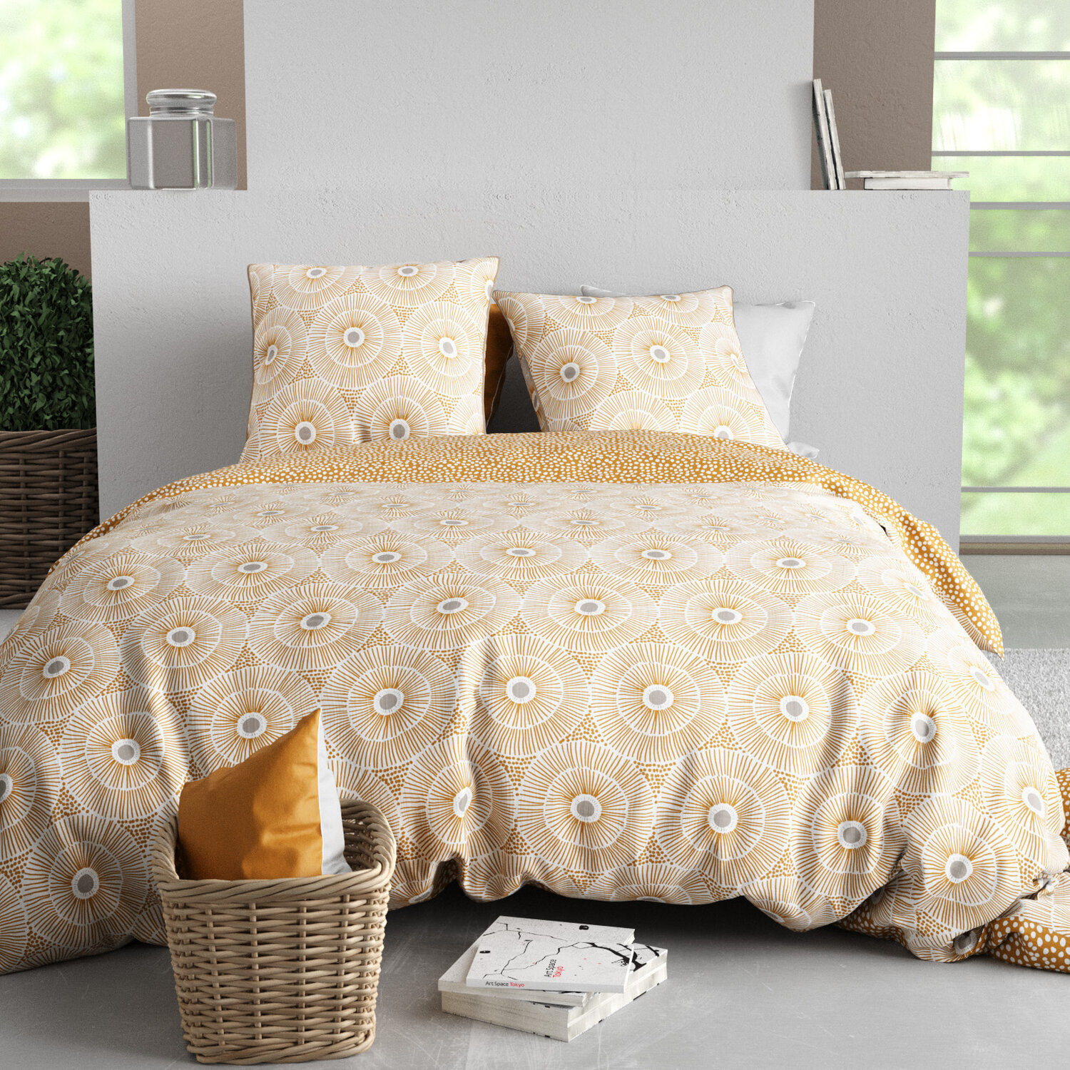 Parure housse de couette 3pcs 100% coton 57 fils orion