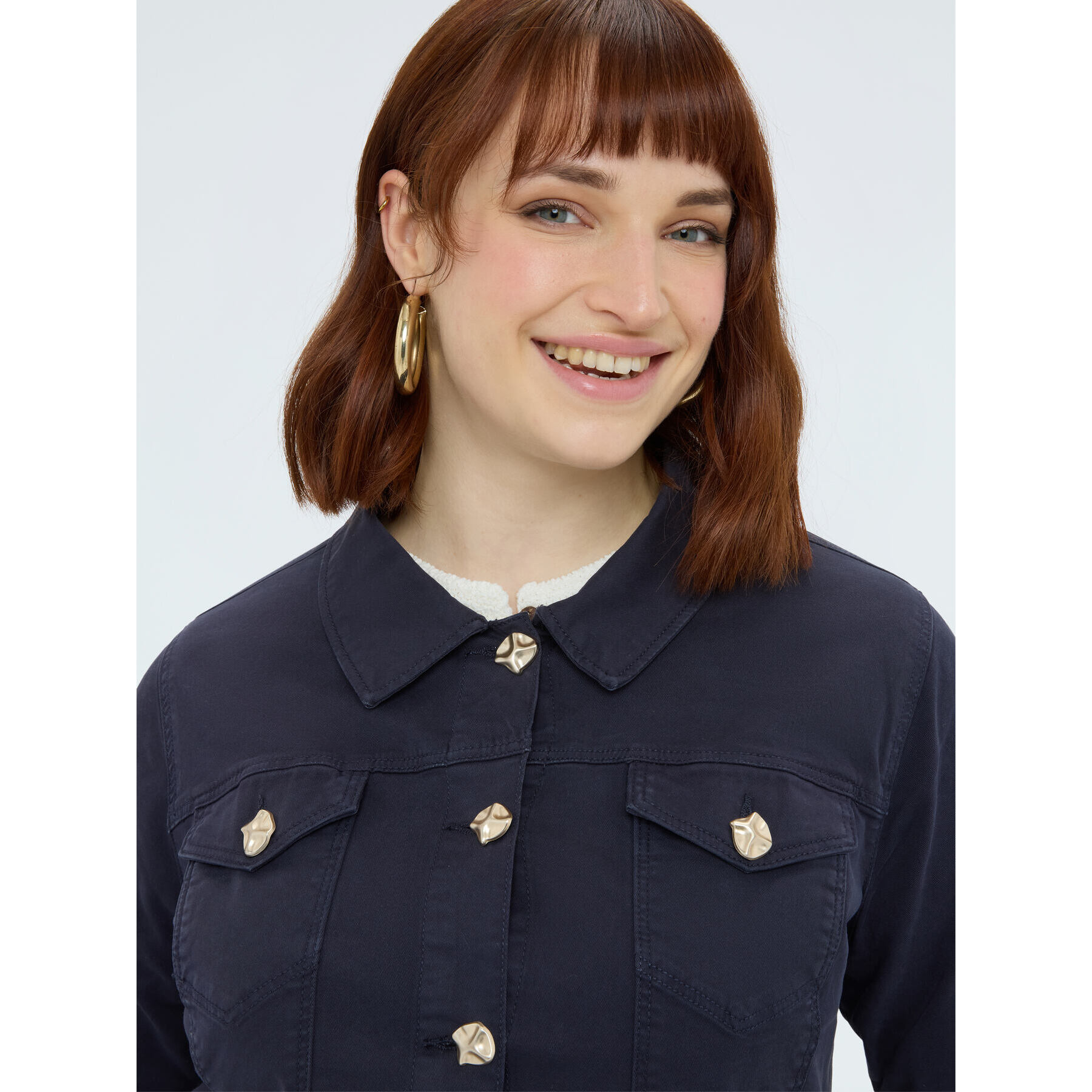 Fiorella Rubino - Giacca denim con bottoni decorativi - Blu