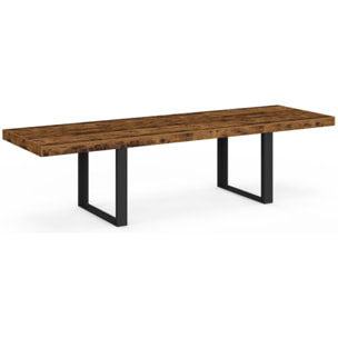 Table à manger extensible Brixton effet bois vieilli 200-300cm