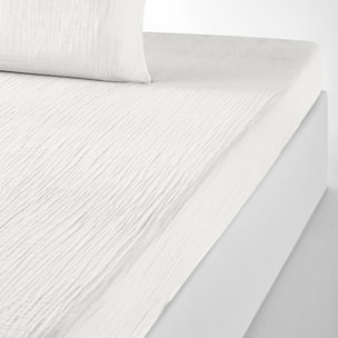 Drap housse - bonnet:30cm 100% gaze de coton blanc pur