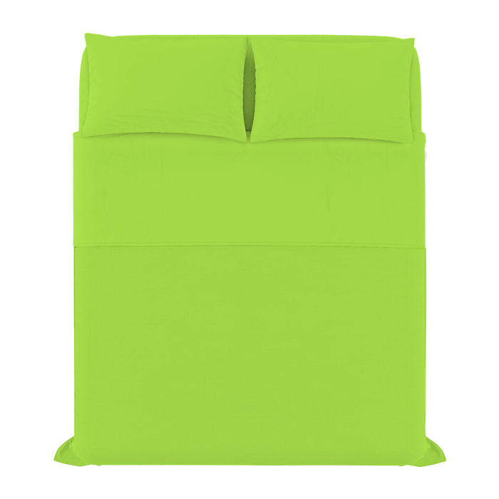 COMPLETO LETTO ELEGANT, 100% Microfibra, No Stiro - VERDE MELA
