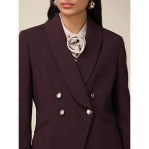 Oltre - Short double-breasted blazer - Burgundy