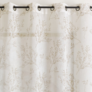Voilage impression feuillage poétique - Beige