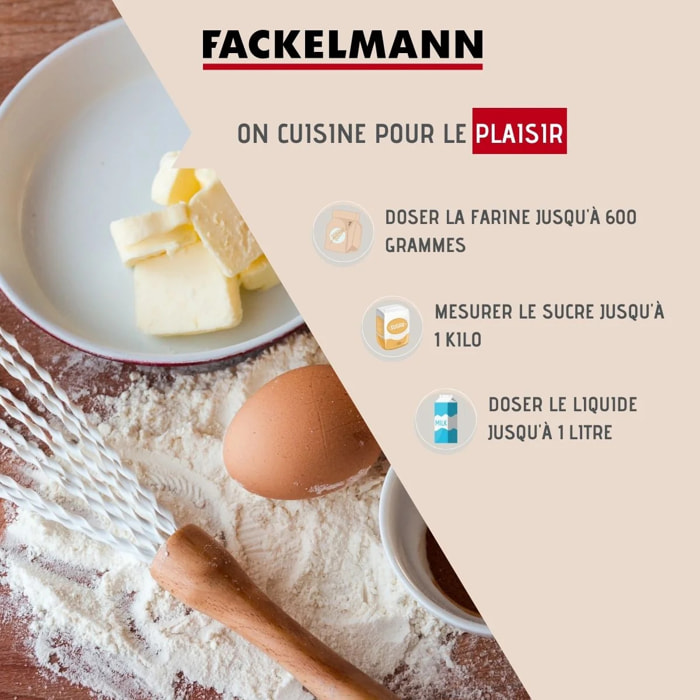Verre doseur transparent en plastique Fackelmann Basic
