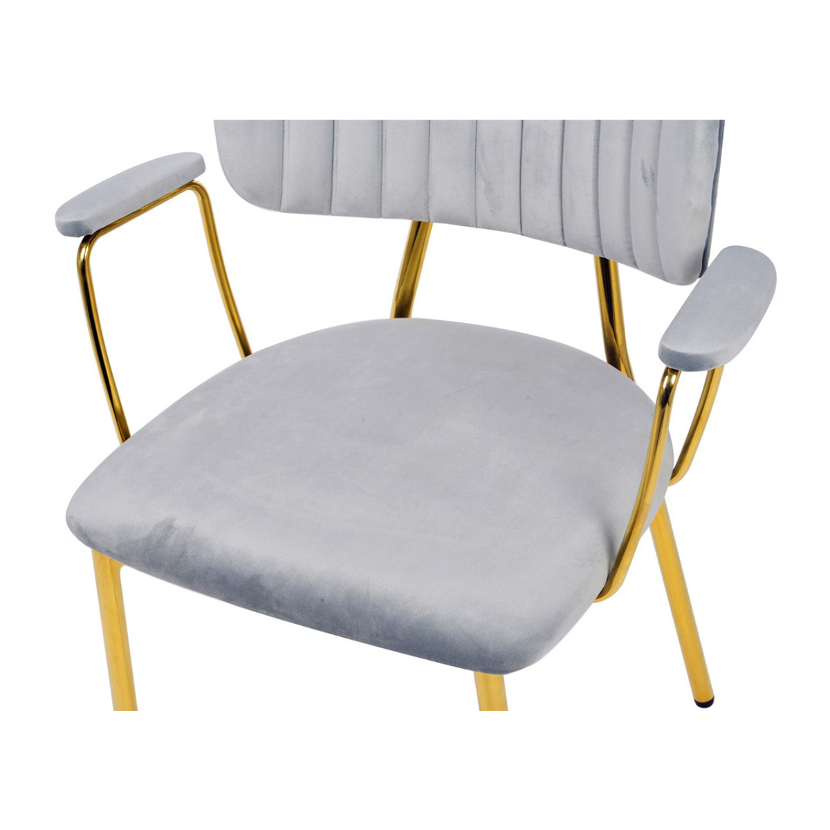 Set di 2 sedie Kian in velluto grigio e metallo dorato