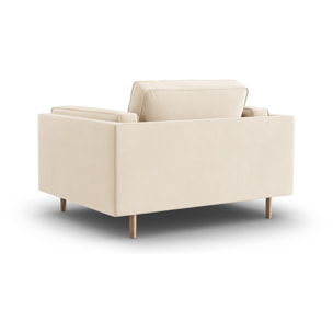 Fauteuil "Christian" en velours beige