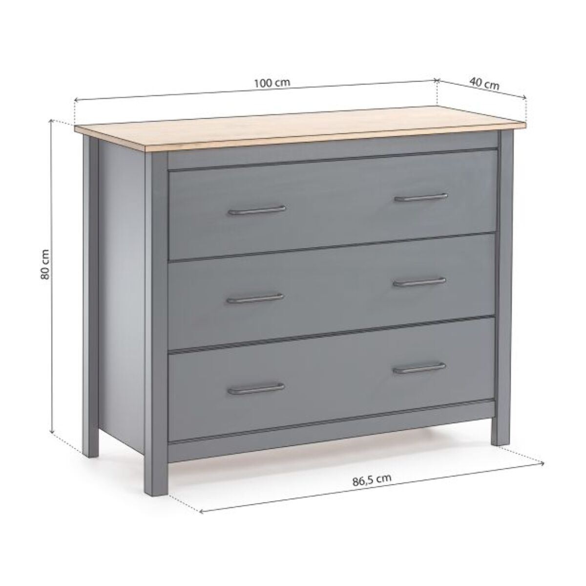 Cómoda Eira Blue Ocean - Oak