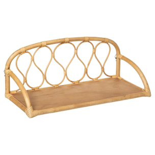 Étagère murale enfant "Retro" rotin 57x24cm