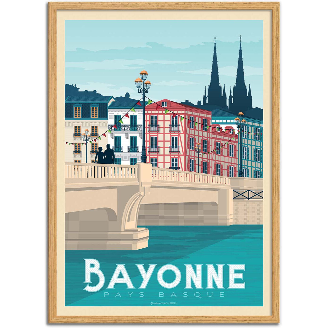 Affiche - Bayonne - Olahoop Travel Posters