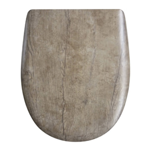 Abattant déclipsable  -  - Effet chêne vieilli - Beige foncé