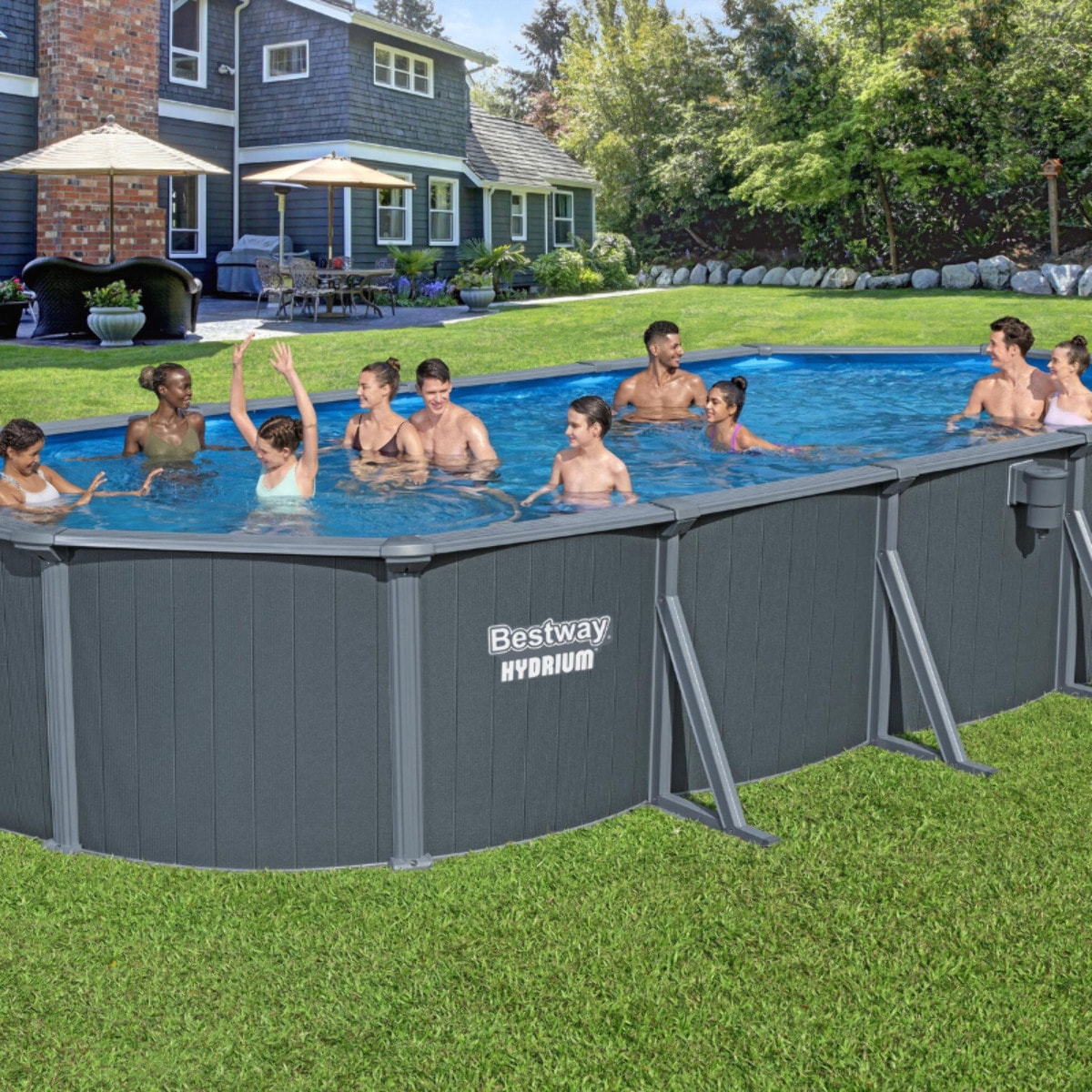 Bestway Piscine acier hors sol Ovale Hydrium 732 x 366 x 132 cm