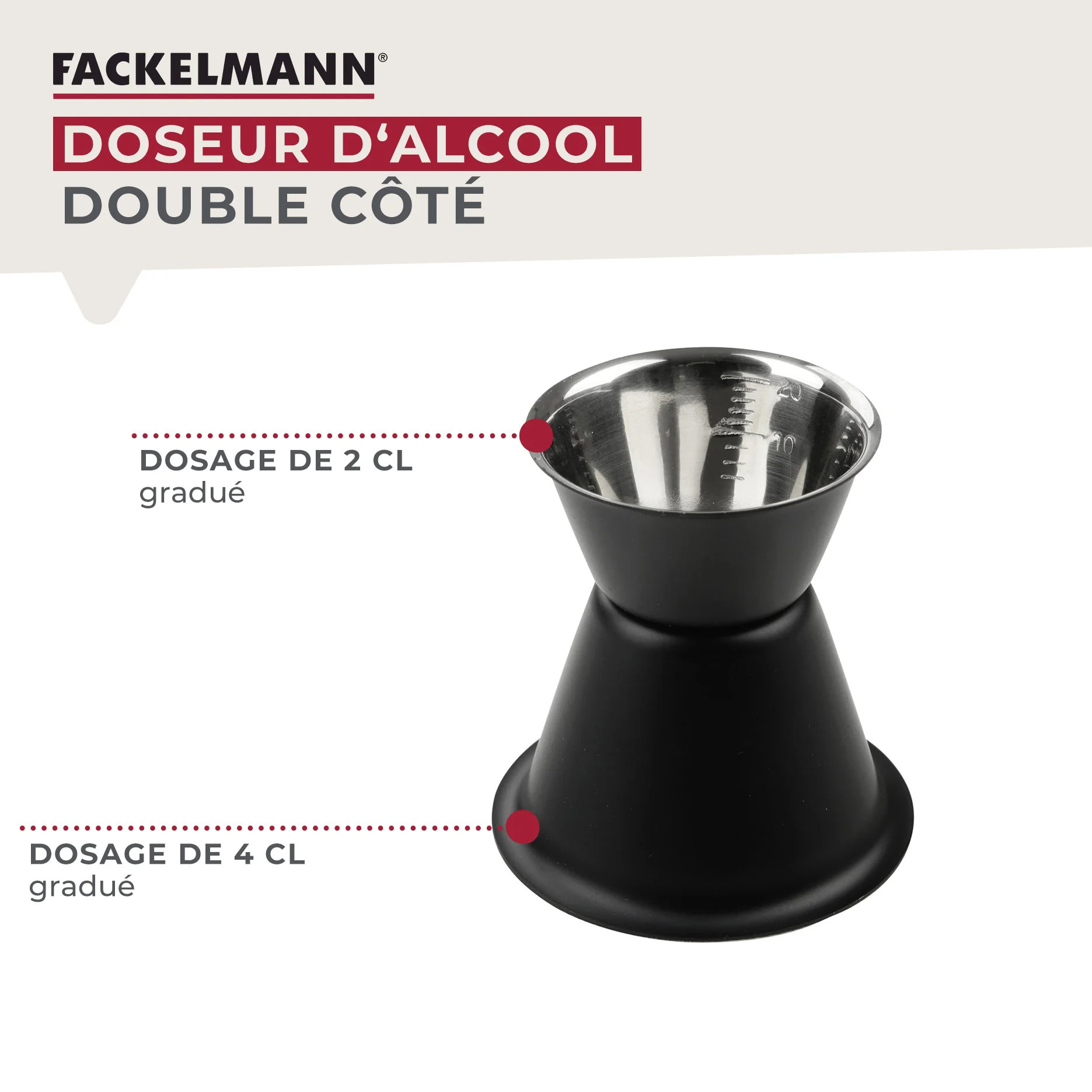 Doseur à cocktail 2 et 4 cl Fackelmann Spectre