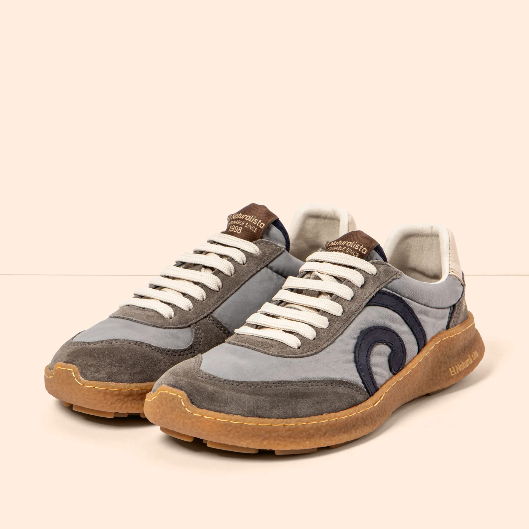 Zapatos N5435A MULTI MATERIAL GREY/OROEL color Grey