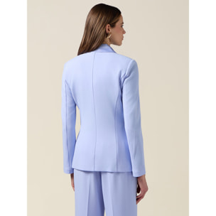 Oltre - Blazer doppiopetto con bottoni foderati - Azzurro