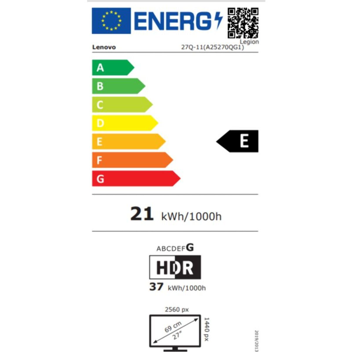 Ecran PC Gamer LENOVO Legion 27Q-11 IPS