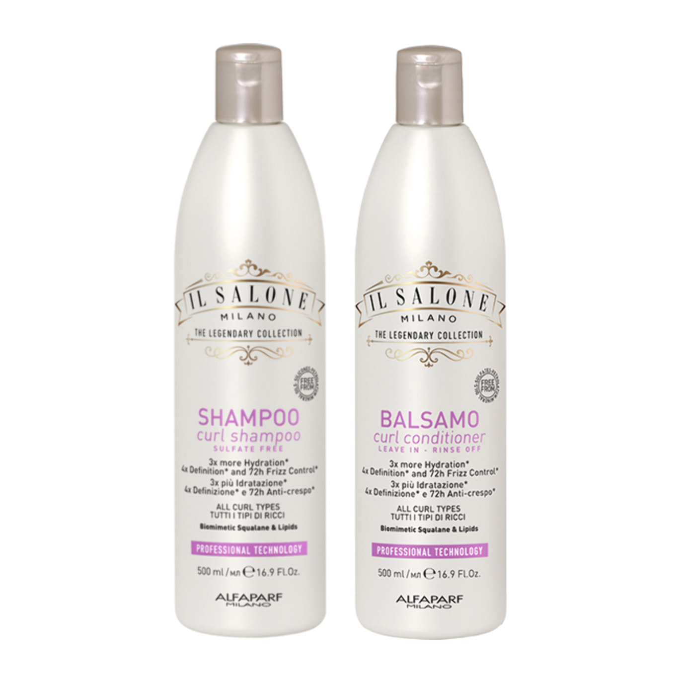 ALFAPARF MILANO Kit Il Salone Curl Shampoo 500ml + Conditioner leave In Rinse Off 500ml