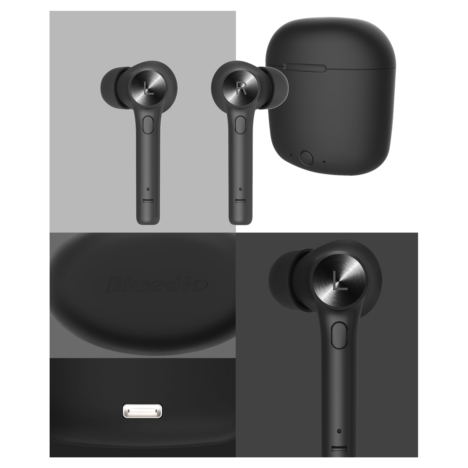 Auriculares TWS Bluedio Hi Hurricane Bluetooth v5.0, sonido HD, emparejamiento automático y base de carga 600mah