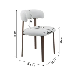 Lot de 2 chaises de salle à manger imitation bois "Aurea" - Gris clair