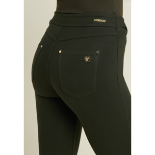 Pantaloni super skinny vita alta bande incrociate