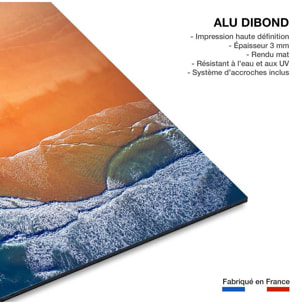 Tableau bord de mer plage terre de sienne  Tableau alu Dibond