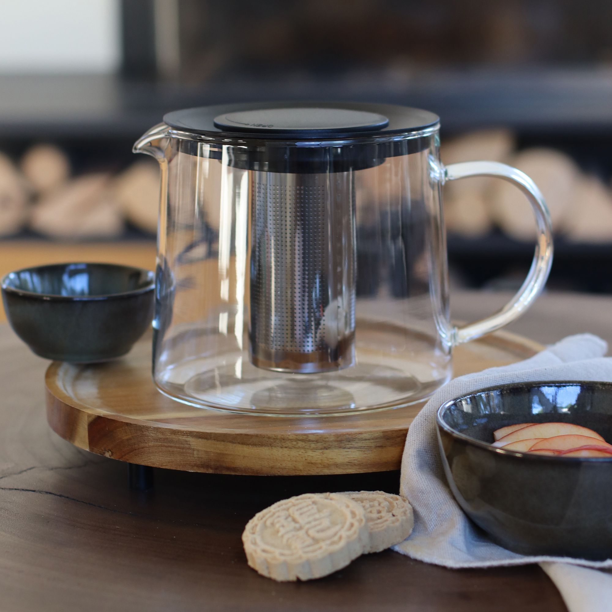 Théière 1,5L en verre avec infuseur en acier inoxydable KAMAKURA