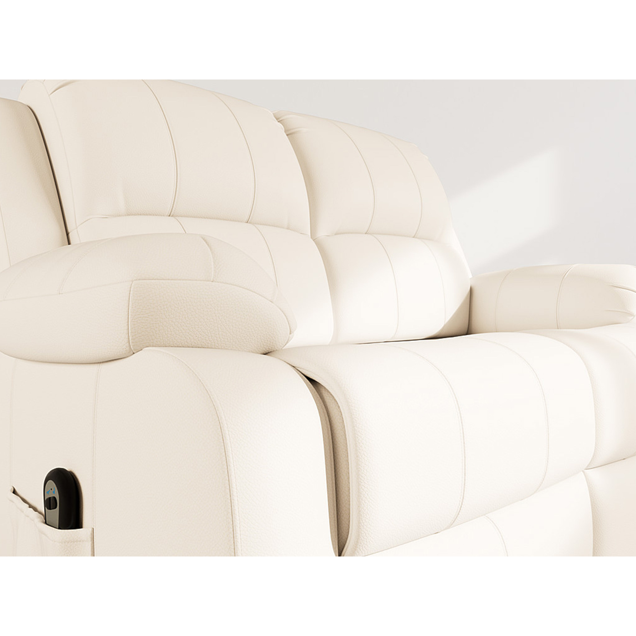 Armand - Canapé 2 places relax électrique en simili - Beige