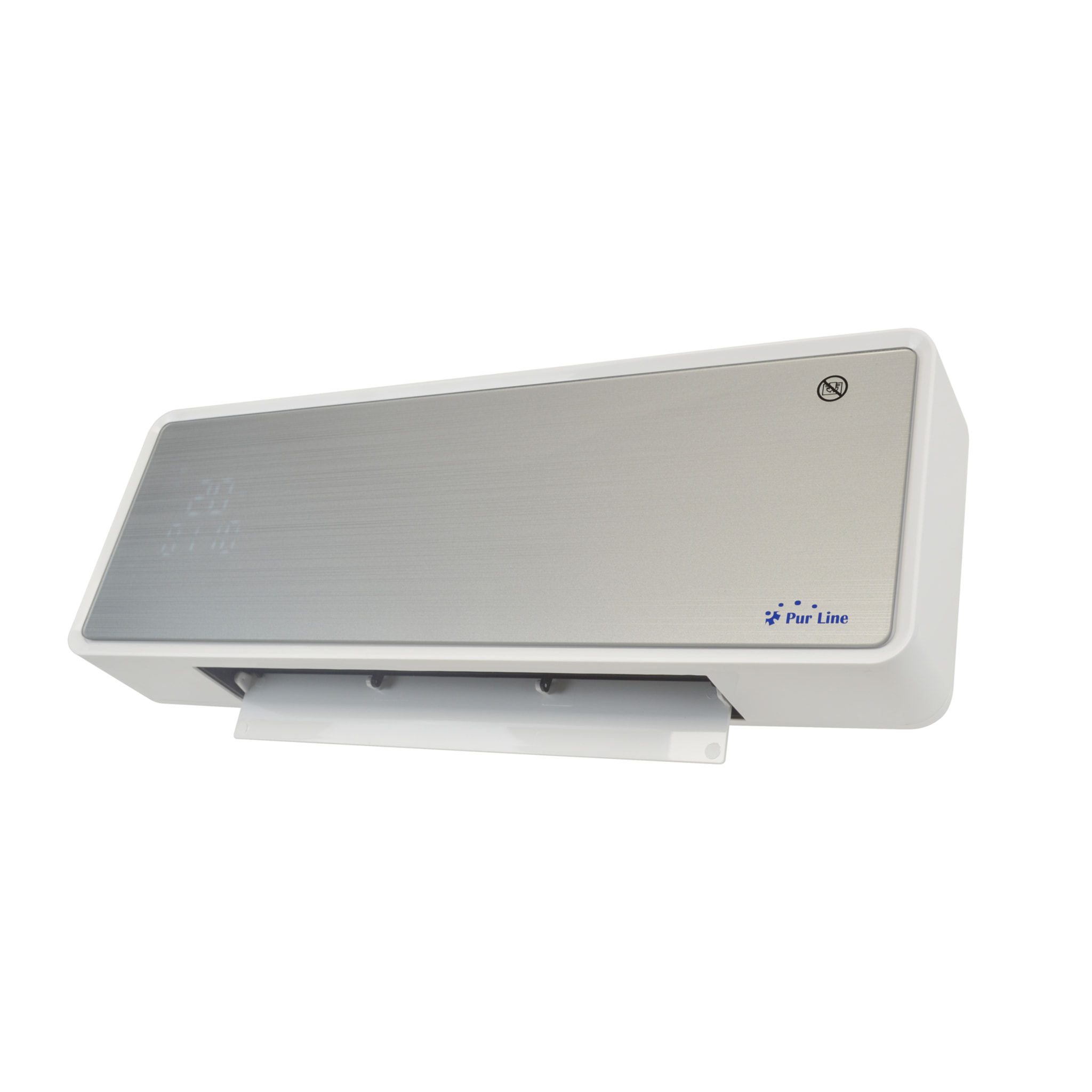 Chauffage soufflant 2000 W façade en verre argenté télécommande et minuterie