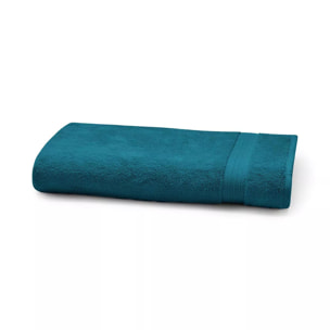 Serviette eponge pur coton 550 g/m² uni bleu Elea canard