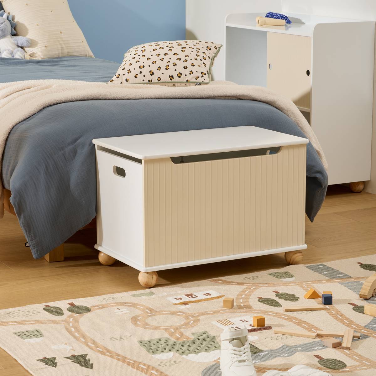 Coffre Fermé Enfant Bouli Beige 60x36x41,5 cm