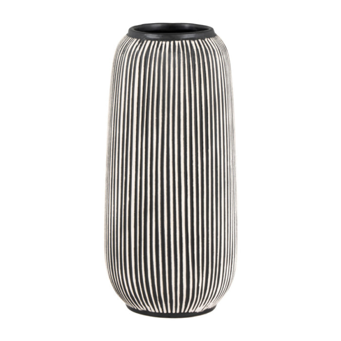 Fès - Vase en céramique ø9cm : Couleur - Noir / Blanc.