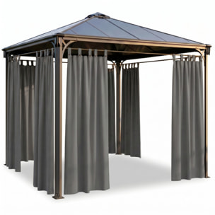 Tenda per gazebo con passanti e bottoni, telo ombreggiante in cotone e poliestere resistente ai raggi UV, facile da installare, ideale per terrazzo veranda e giardino, garantisce privacy e protezione dal sole