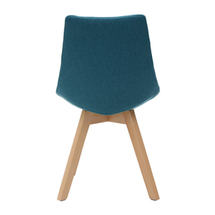 Chaises scandinaves en tissu bleu canard et bois clair (lot de 2) MATILDE