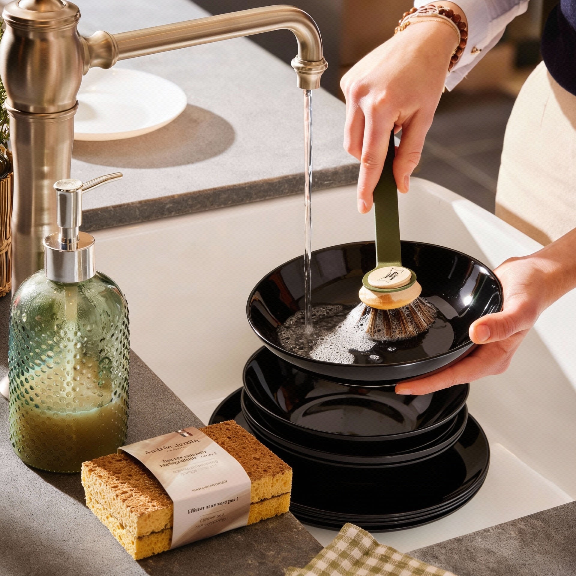 6 assiettes creuses noires 20 cm Apy - Luminarc