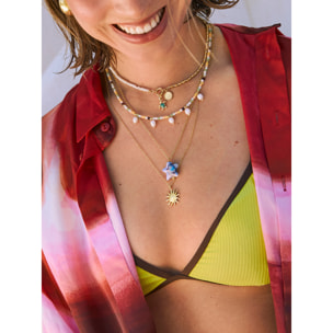 Collana Crystal Pearls in Acciaio Placcato Oro