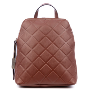 Arquà zaino donna. Pelle autentica Dollaro goffrata geometrica grande.