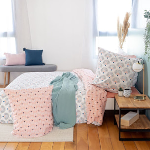 Parure Housse De Couette 3pcs 100% Coton Bio 57 Fils Mille