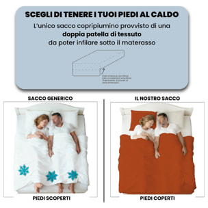 PARURE COPRIPIUMINO NATURAL COLOR MATRIMONIALE - 100% COTONE MADE IN ITALY