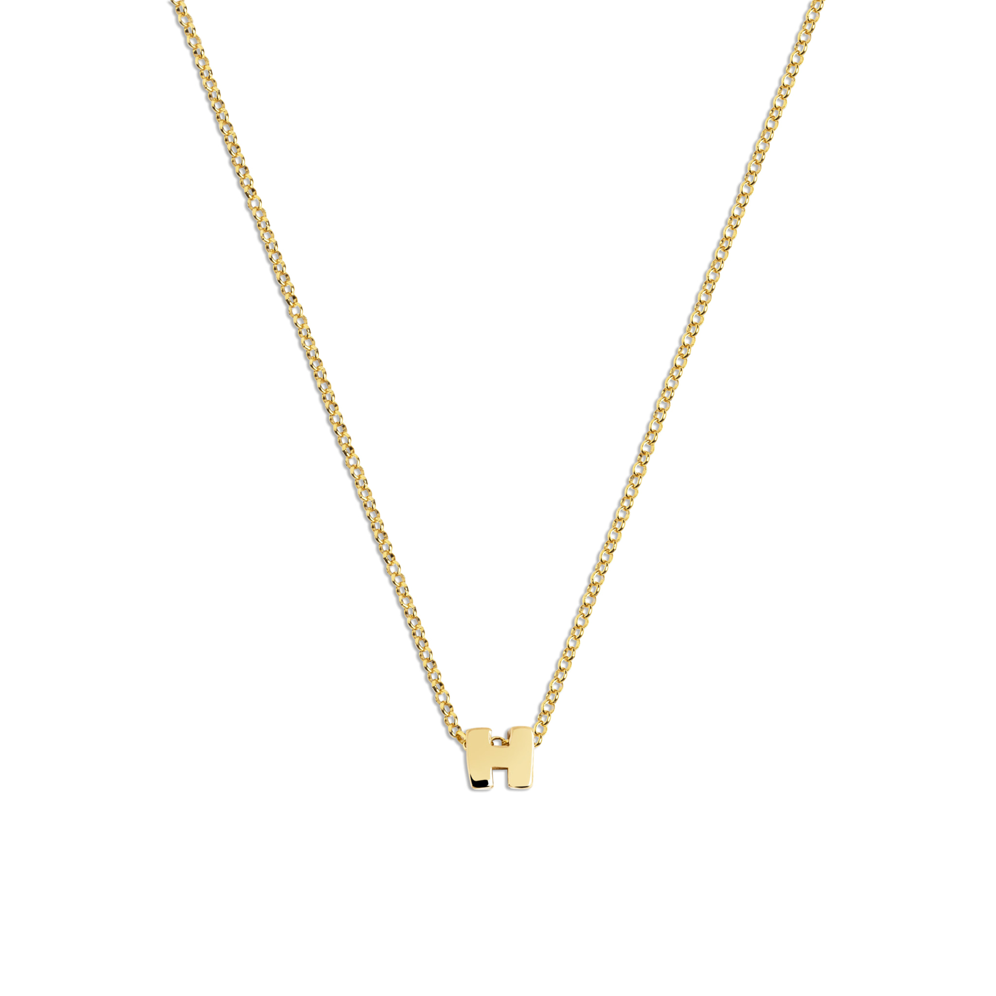 Collana Personalized Single Letter Argento Placcato Oro